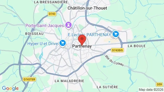 Apartments for rent i Parthenay - kort over placeringen