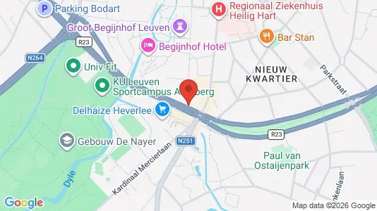Apartments for rent i Leuven - kort over placeringen