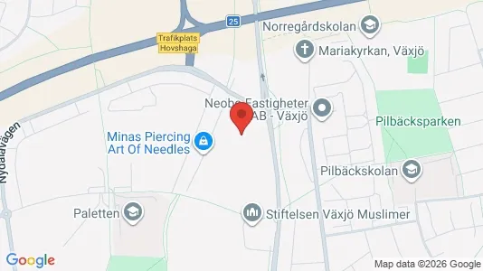 Apartments for rent i Växjö - kort over placeringen