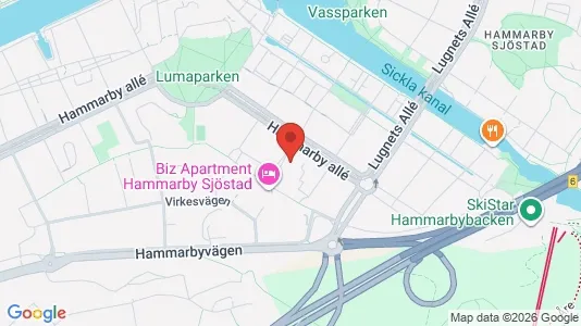 Apartments for rent i Hammarbyhamnen - kort over placeringen