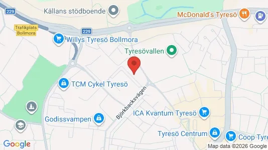 Apartments for rent i Tyresö - kort over placeringen