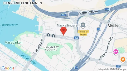 Apartments for rent i Hammarbyhamnen - kort over placeringen