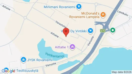 Apartments for rent i Rovaniemi - kort over placeringen