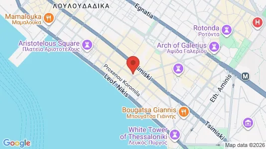Apartments for rent i Thessaloniki - kort over placeringen