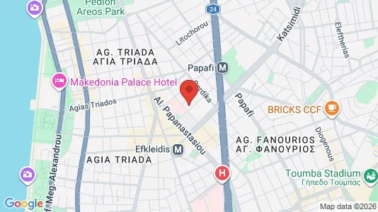 Apartments for rent i Thessaloniki - kort over placeringen