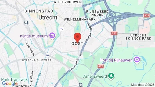 Apartments for rent i Utrecht Oost - kort over placeringen