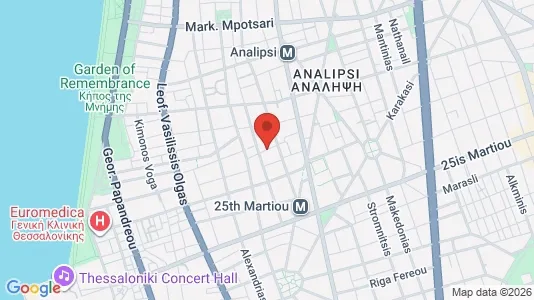 Apartments for rent i Thessaloniki - kort over placeringen