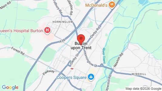 Apartments for rent i Burton-On-Trent - Staffordshire - kort over placeringen