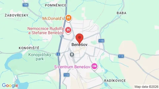 Apartments for rent i Benešov - kort over placeringen