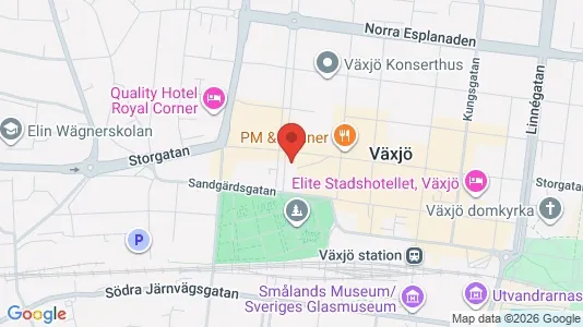 Apartments for rent i Växjö - kort over placeringen