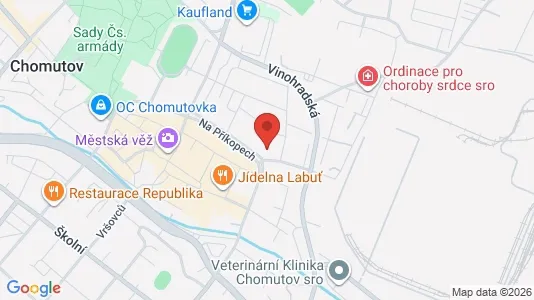 Apartments for rent i Chomutov - kort over placeringen