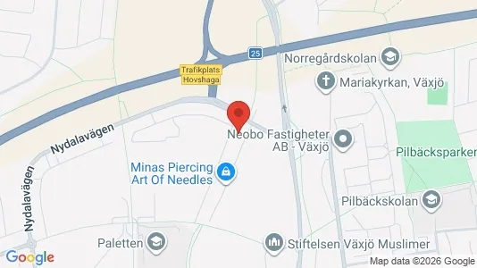 Apartments for rent i Växjö - kort over placeringen