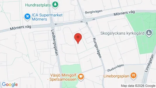 Apartments for rent i Växjö - kort over placeringen