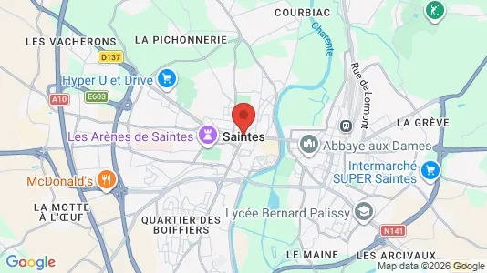 Houses for rent i Saintes - kort over placeringen