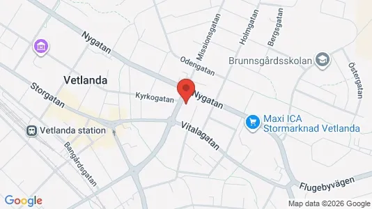 Apartments for rent i Vetlanda - kort over placeringen