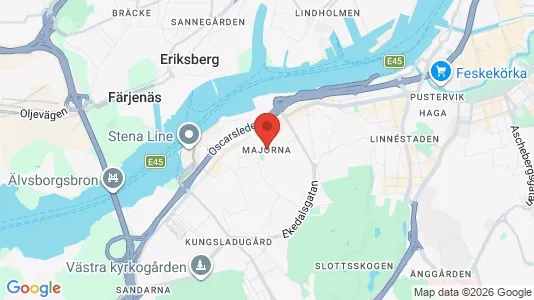 Rooms for rent i Majorna-Linné - kort over placeringen