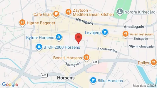 Apartments for rent i Horsens - kort over placeringen
