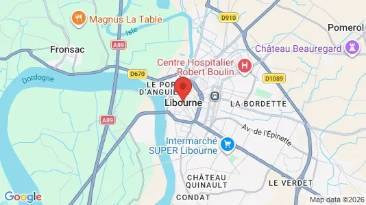 Apartments for rent i Libourne - kort over placeringen