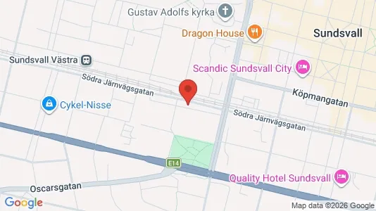 Apartments for rent i Sundsvall - kort over placeringen