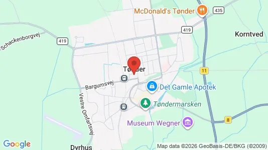 Apartments for rent i Tønder - kort over placeringen