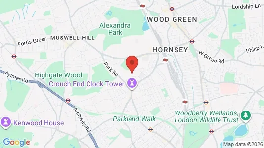 Apartments for rent i London N8 - kort over placeringen