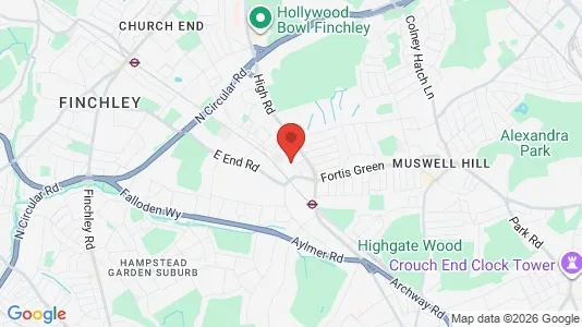Houses for rent i London N2 - kort over placeringen