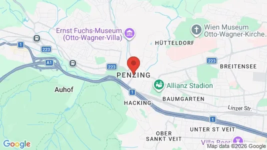 Houses for rent i Wien Penzing - kort over placeringen