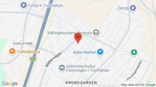 Apartments for rent i Trollhättan - kort over placeringen