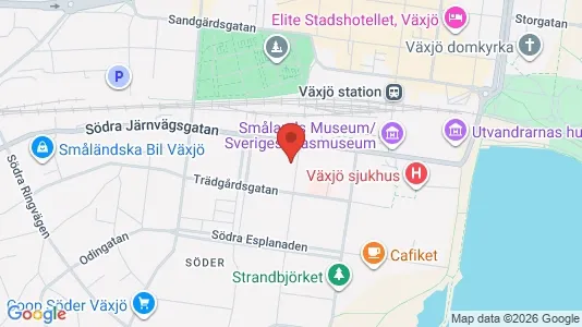 Apartments for rent i Växjö - kort over placeringen