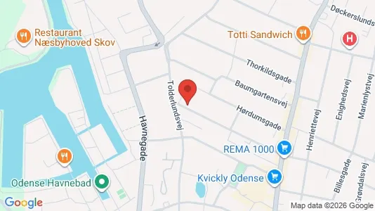 Apartments for rent i Odense C - kort over placeringen