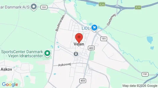 Apartments for rent i Vejen - kort over placeringen