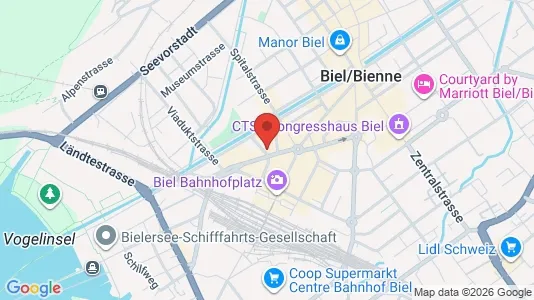 Apartments for rent i Biel - kort over placeringen