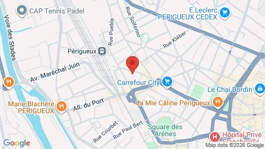 Apartments for rent i Périgueux - kort over placeringen