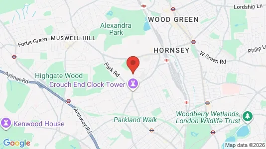 Houses for rent i London N8 - kort over placeringen
