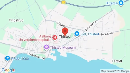 Apartments for rent i Thisted - kort over placeringen