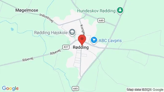 Apartments for rent i Rødding - kort over placeringen