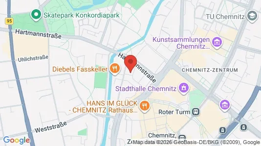 Apartments for rent i Chemnitz - kort over placeringen