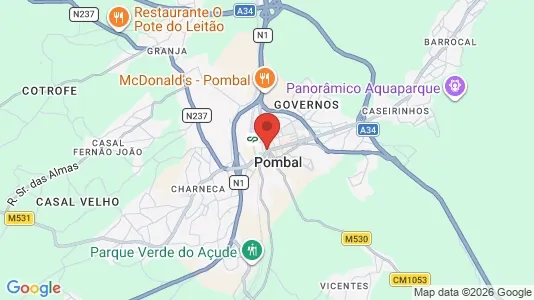 Apartments for rent i Pombal - kort over placeringen