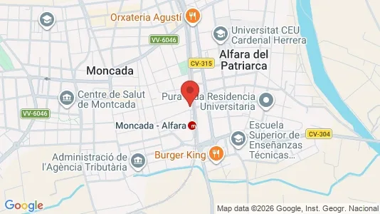 Apartments for rent i Moncada - kort over placeringen