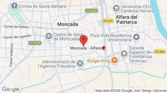 Apartments for rent i Moncada - kort over placeringen