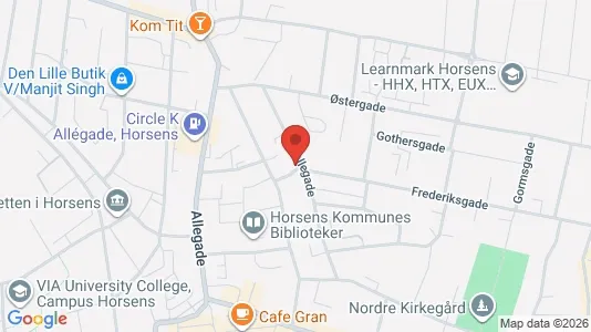 Apartments for rent i Horsens - kort over placeringen