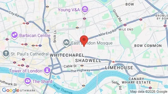 Houses for rent i London E1 - kort over placeringen