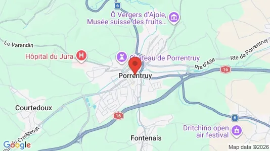 Apartments for rent i Pruntrut - kort over placeringen