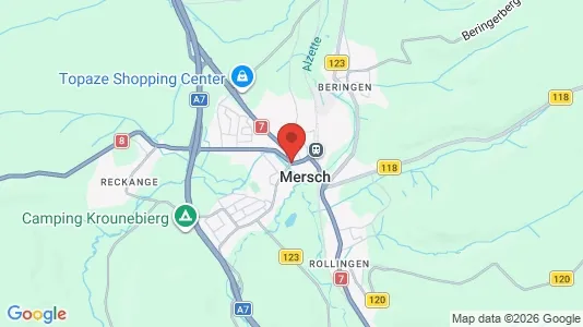 Apartments for rent i Mersch - kort over placeringen