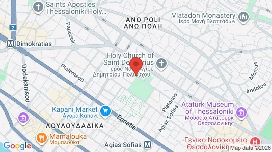 Apartments for rent i Thessaloniki - kort over placeringen
