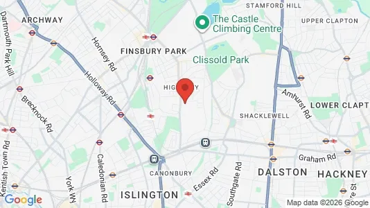 Houses for rent i London N5 - kort over placeringen