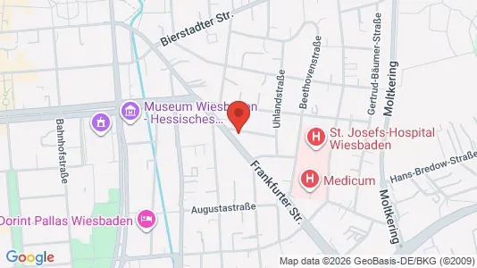 Apartments for rent i Wiesbaden - kort over placeringen