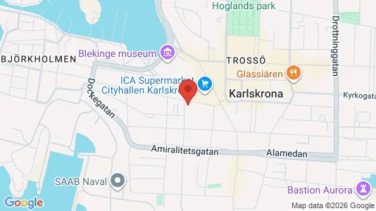 Apartments for rent i Karlskrona - kort over placeringen