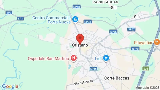 Apartments for rent i Oristano - kort over placeringen