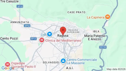 Apartments for rent i Ragusa - kort over placeringen